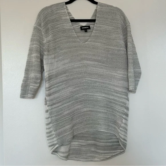 Express Grey and White Sweater, Small - Picture 3 of 5